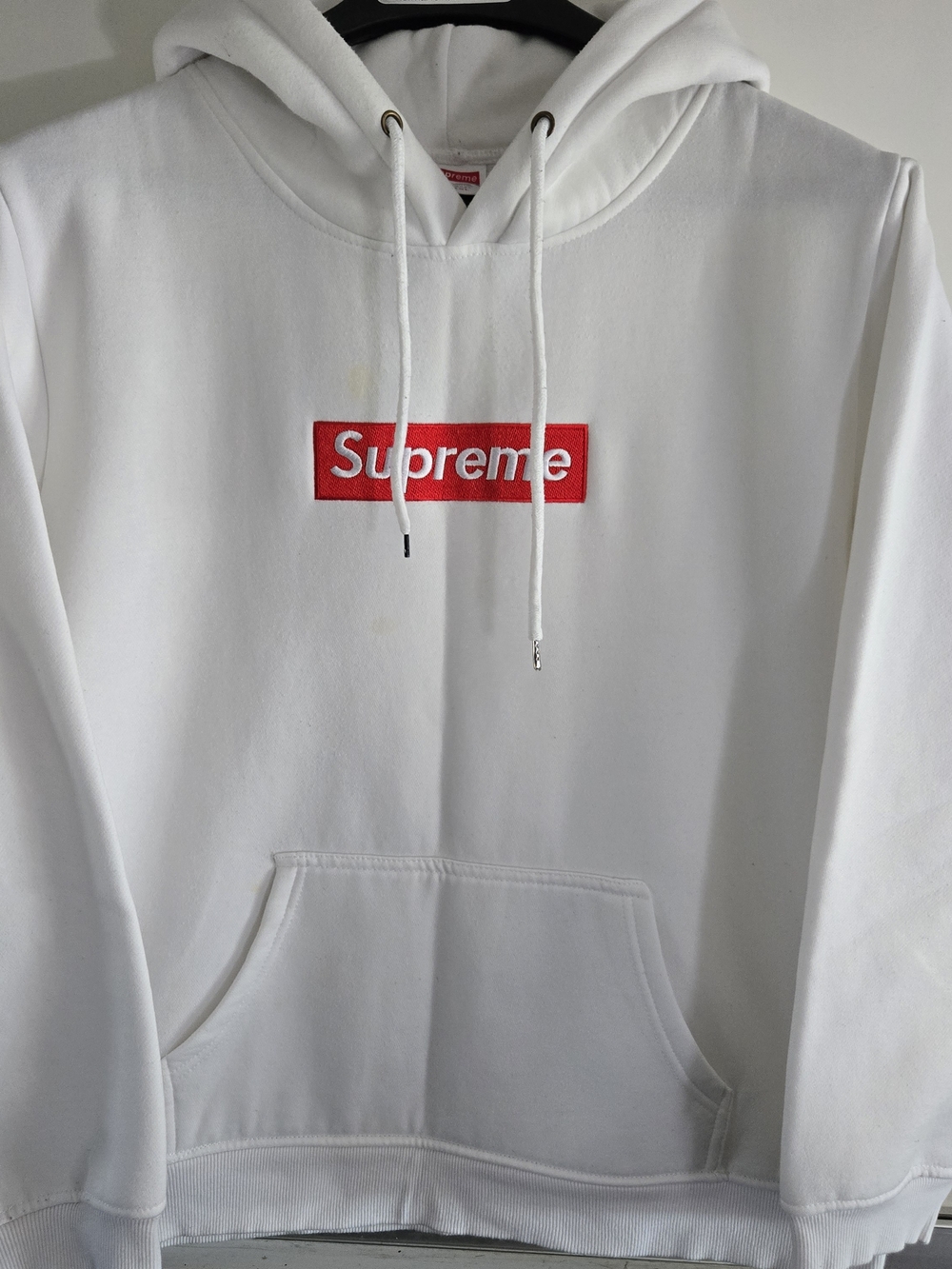 Supreme White Logo Hoodie - Mens Pullover Sweatshirt